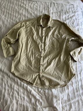 We The Free Beige Button-Front Collar Shirt